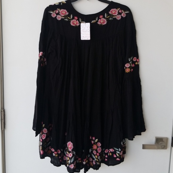 FREE PEOPLE TE AMO BLACK MINI DRESS - Picture 7 of 7